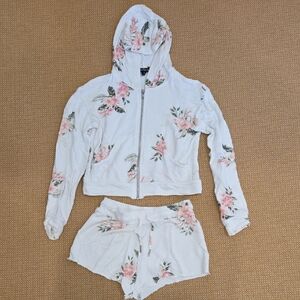 Floral Kids Matching Set - White and Pink